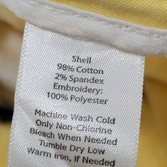 Talbots Yellow Embroidered Bees Curvy High Rise Cropped Pants 18W (37x25) - Picture 4 of 15